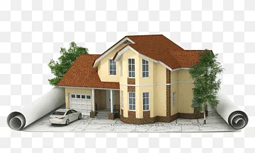 коричневая 2-х этажная иллюстрация дома, Дом Реновация Дом Ванная комната, Недвижимость дом, кухня, угол, здание png thumbnail