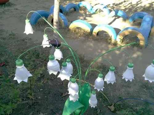 цветы из бутылок пластиковых для сада