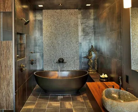 натуральный дизайн ванной комнаты