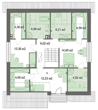 дом 12х12 второй этаж