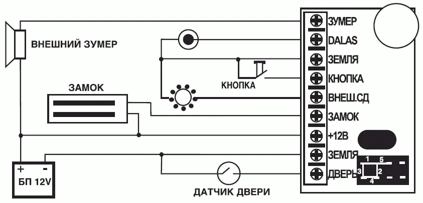 Схема подключения контроллера Z-5R