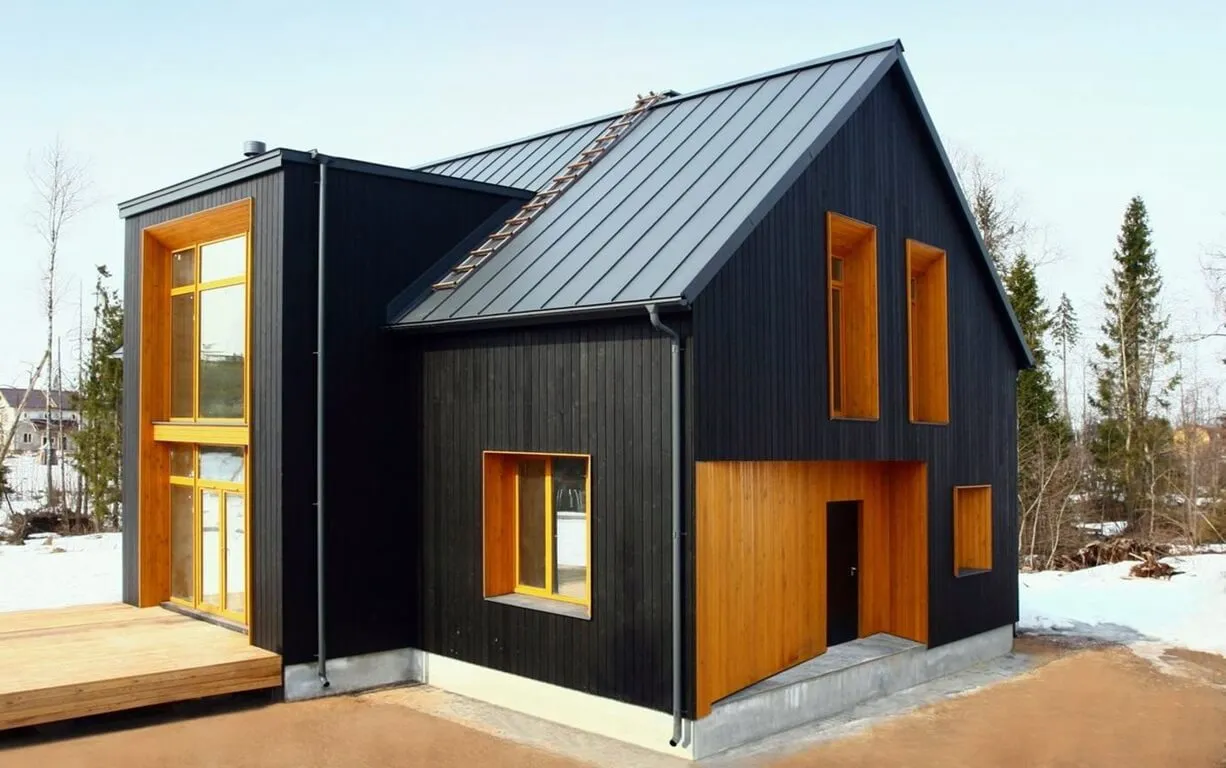 Черный дом в скандинавском стиле