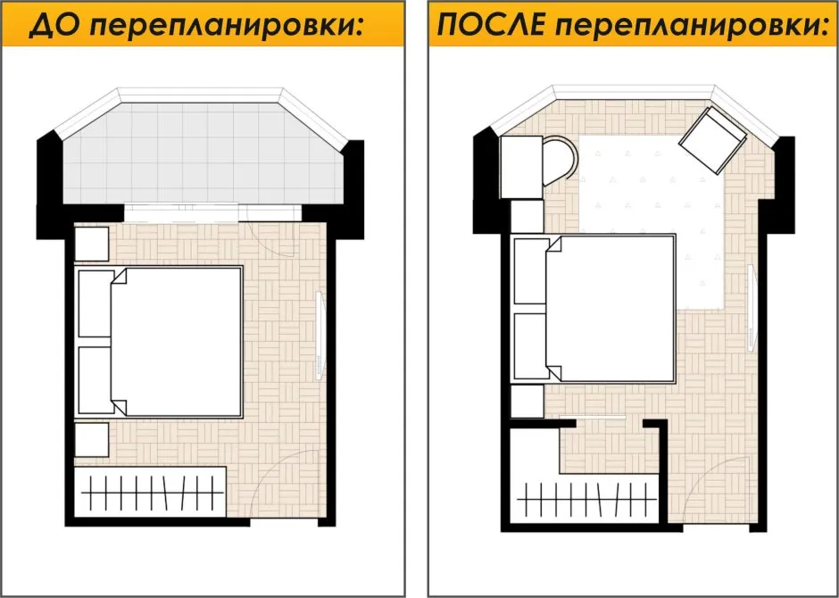 Перепланировка 111-83 двухкомнатной квартиры